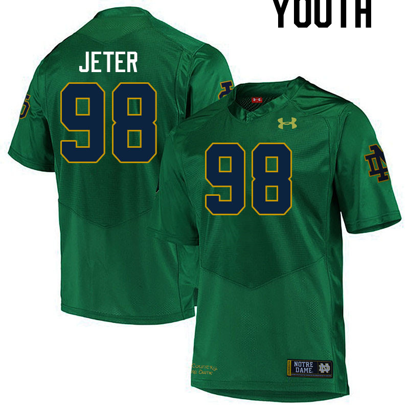 Youth #98 Mitch Jeter Notre Dame Fighting Irish College Football Jerseys Stitched-Green